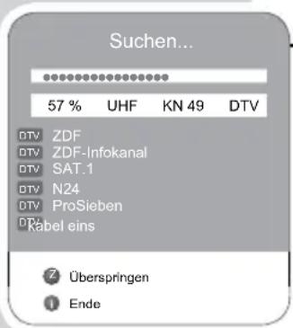 GRUNDIG Vision 7 37 7975 T C - Digitale Fernseh-Programme (terrestrische) einstellen – mit dem Programmsuchlauf - 1