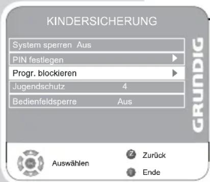 GRUNDIG Vision 7 37 7975 T C - Fernseh-Programme sperren - 1