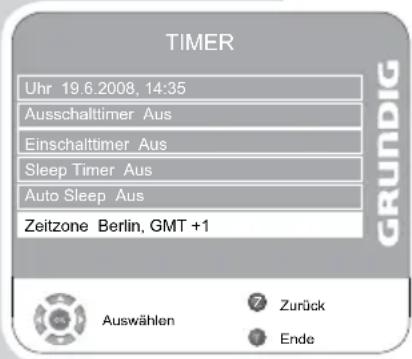 GRUNDIG Vision 6 42-6951 T - Zeitzone festlegen - 2