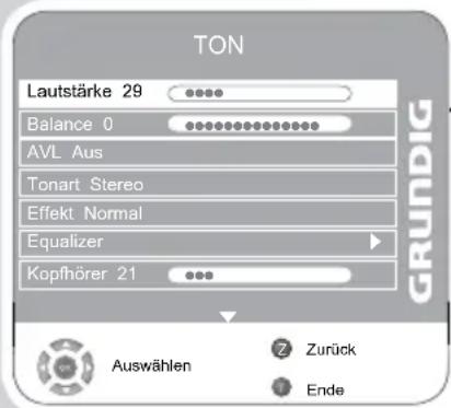 GRUNDIG Vision 6 42-6951 T - Toneinstellungen - 1