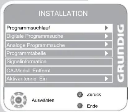 GRUNDIG Vision 6 42-6951 T - Alle Digitale Fernseh-Programme mit dem Suchlauf einstellen - 1