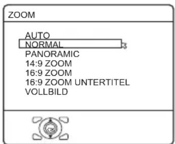 JVC HV32P37SUE - Drücken Sie die Taste ZOOM zur Anzeige des Menüs ZOOM - 1