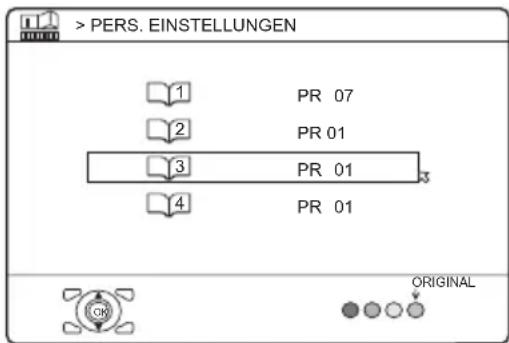 JVC HV-32P40 - Wählen Sie PERS. EINSTELLUNGEN und drücken Sie dann eine der Tasten OK oder ▶ - 1