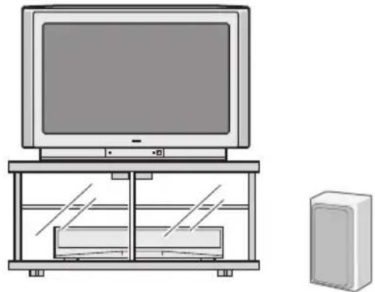 JVC HV-36P38SUE - Stellen Sie den Subwoofer in Reichweite des Anschlusskabels auf. - 1
