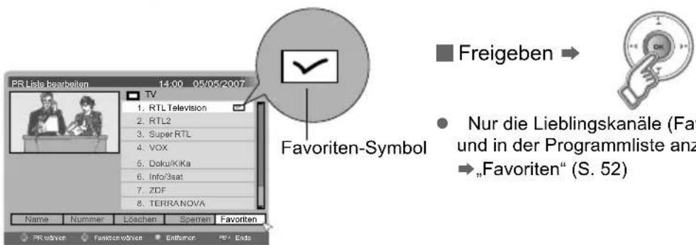 JVC LT-37DP8 - Lieblingssender (Favoriten) eintragen - 1