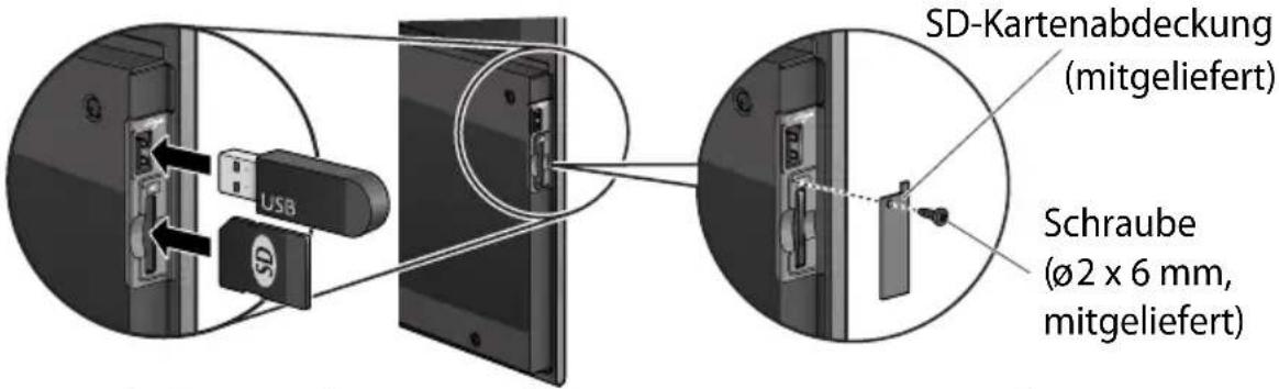 JVC LT-32WX50EU - Setzen Sie ein(e) SD-Karte/USB-Gerät in den SD-Kartenschlitz/USB-Anschluss an der Seite des Monitors. - 1