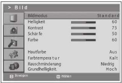 JVC LT-32DE9BU - Bildeinstellungen: MENU Bild - 1