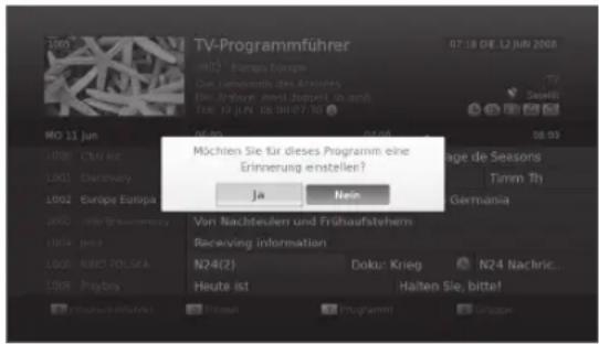 JVC LT-32DB1 - Einstellen von Erinnerungen im TV-Programmführer - 2