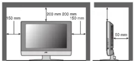 JVC LT-32C31BUE - Empfohlene Abstände - 1
