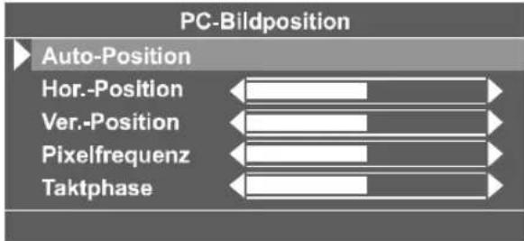 JVC LT-17C50BU - Das Menü PC-Bildposition - 1