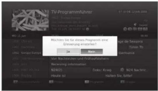 JVC LT-19DB1 - Einstellen von Erinnerungen im TV-Programmführer - 2