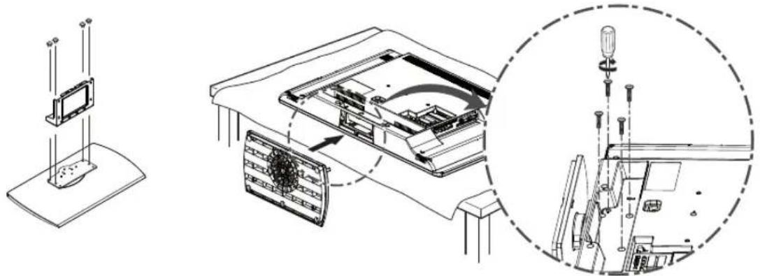 JVC LT-19DB1 - Montage des Standfußes - 1