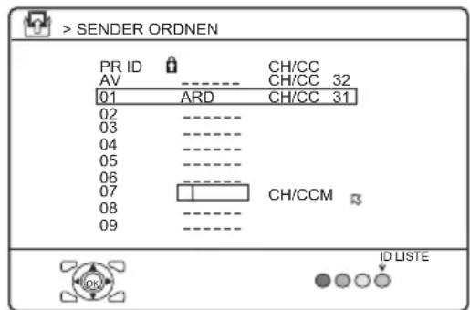 JVC PD-42X50 - Drücken Sie die Tasten ▼/▲ zur Auswahl des ersten Zeichens des Namens (ID), den Sie dem Kanal geben möchten - 1