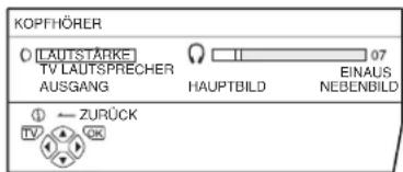JVC PD-42V31 - Drücken Sie die Tasten ▼, um KOPFHÖRER zu wählen. Drücken Sie dann die Taste OK - 1