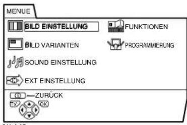 JVC PD-35D30ES - Drücken Sie die Taste aa zur Anzeige von MENUE (Hauptmenü) - 1