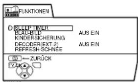 JVC PD-35D30ES - Drücken Sie die Tasten ▼, um FUNKTIONEN zu wählen. Drücken Sie dann die Taste OK - 1