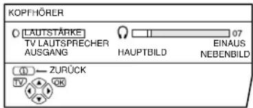 JVC PD-35D30ES - Drücken Sie die Tasten ▼, um KOPFHÖRER zu wählen. Drücken Sie dann die Taste OK - 1