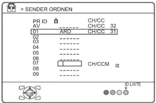 JVC PD-35B50 - Drücken Sie die Tasten ▼/▲ zur Auswahl des ersten Zeichens des Namens (ID), den Sie dem Kanal geben möchten - 1