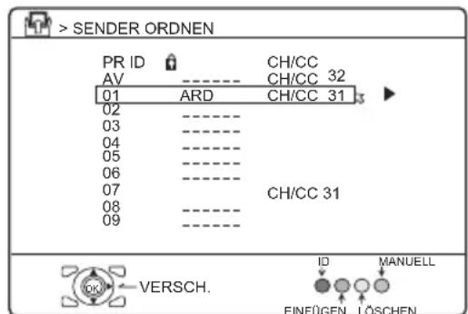 JVC PD-35B50 - Wählen Sie SENDER ORDNEN/MANUELL und drücken Sie dann die Taste OK oder ▶ - 1
