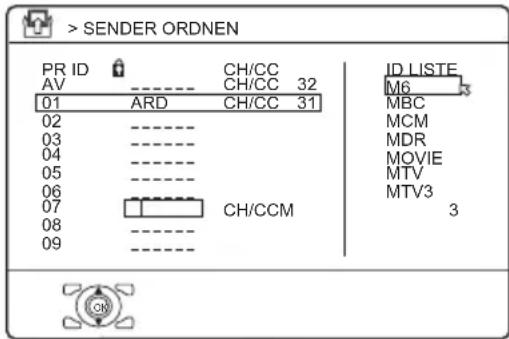 JVC PD-35B50 - Drücken Sie die blaue Taste, um die ID LISTE (Liste der Kanalnamen) anzuzeigen - 1