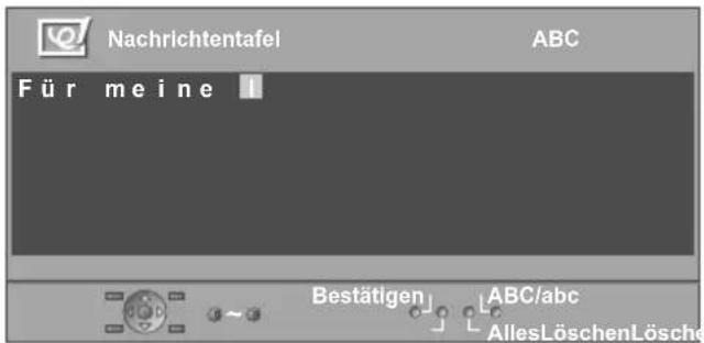 JVC LT-42DV8BG - Mitteilung eingeben - 1