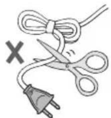 JVC LT-42DV8BG - Zerschneiden oder beschädigen Sie niemals das Netzkabel! - 1