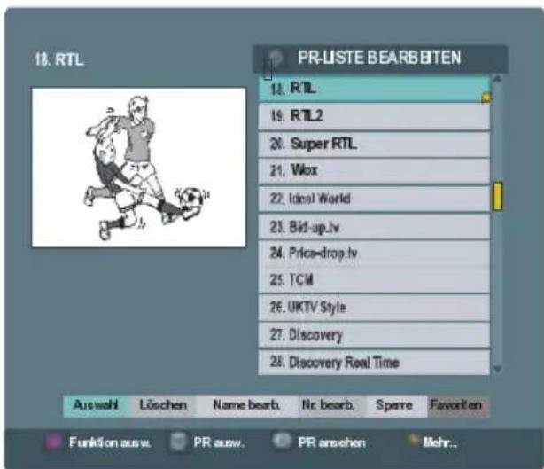 JVC LT-37DF7 - PR-Liste bearbeiten - 1