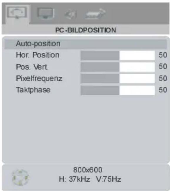 JVC LT-32DF7 - Menü PC-Bildposition - 1