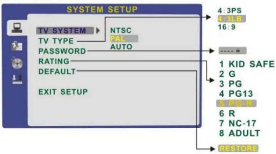 DENVER TFD-2622 - SYSTEMEINSTELLUNGEN - 1