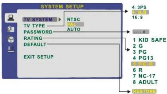 DENVER TFD-2620DVBT - SYSTEM-SETUP - 1