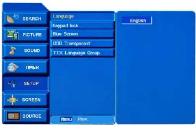 DENVER TFD-2620DVBT - SETUP-MENÜ - 1