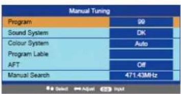 DENVER DFT-2370 - Manuelles Tuning im TV-Modus - 1