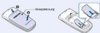 SAMSUNG SGH-C250 - SIM-Karte und Batterie einsetzen - 1