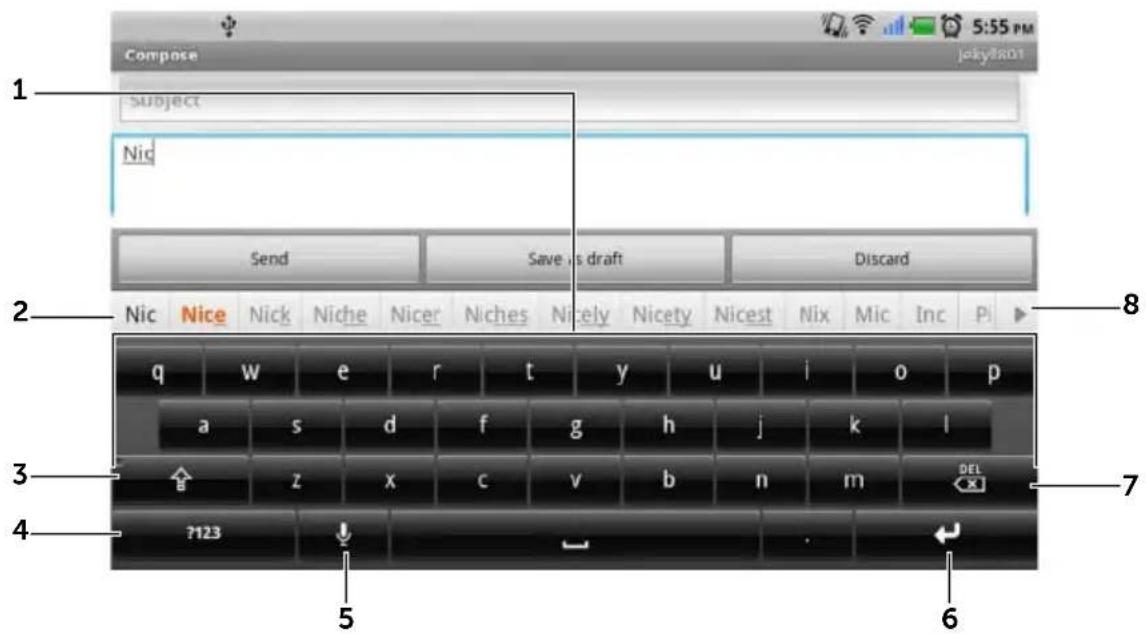 DELL Streak 5 - So schließen Sie die Tastatur - 1