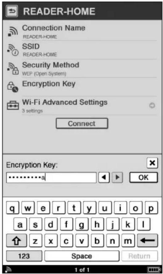 SONY PRS-950 - Tap [Encryption Key] enter the encryption key using the on-screen keyboard tap [OK]. - 1