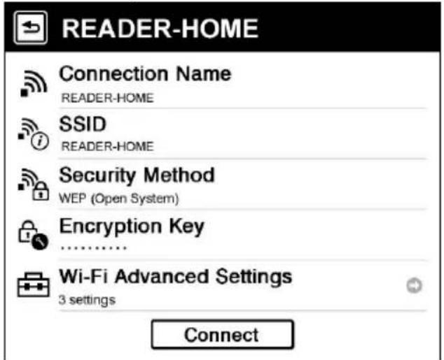 SONY PRS-950 - Tap [Connect] to return to the [Wi-Fi Network Settings] screen, and start connection to the access point. - 1