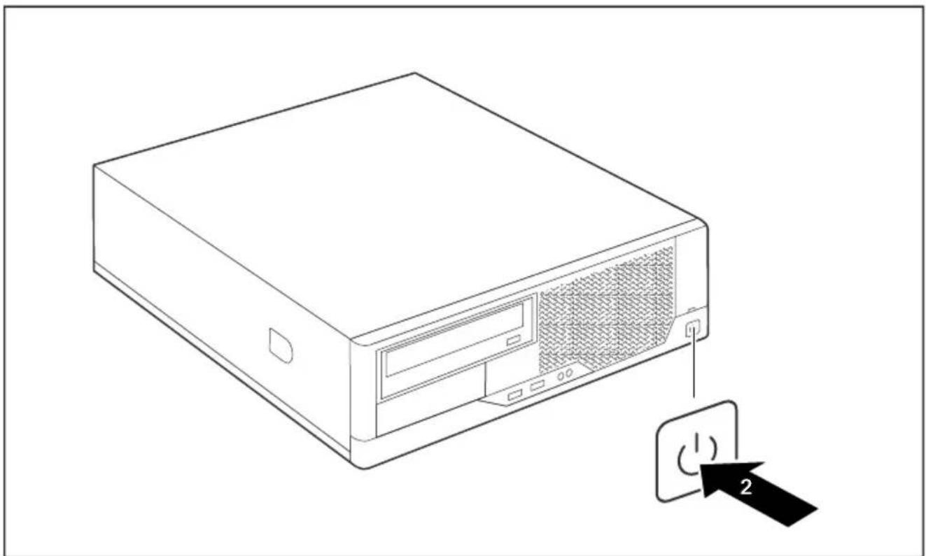 FUJITSU Esprimo E5645 - Bildschirm und Gerät einschalten - 1
