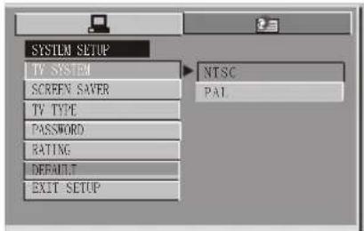 DENVER MT-725TWIN - Selecting a TV system - 1