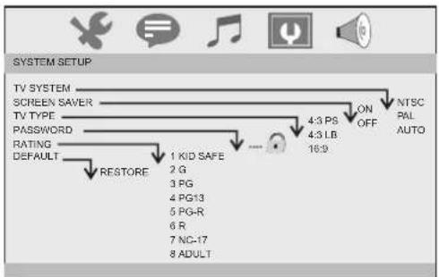 DENVER MT-1002DVBT - Systemsetupseite - 1