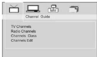 Channel Guide TV Channels Radio Channels Channels Class Channels Edit