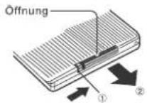 Reflexion DVD9210 - Einsetzen der Batterie - 1