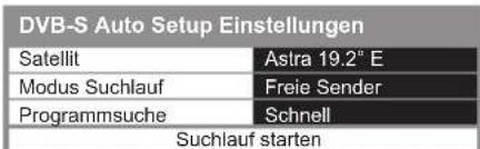 PANASONIC Viera TX-P65STW50 - Stellen Sie den gewünschten Satelliten, Suchlaufmodus und Programmsuch-Modus ein - 1