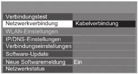 PANASONIC Viera TX-P55ST50J - Wählen Sie [Netzwerkverbindung] und stellen Sie auf [Kabelverbindung] ein - 1