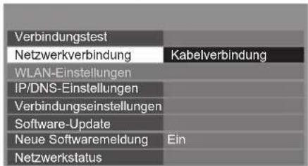 PANASONIC Viera TX-P50STW50 - Wählen Sie [Netzwerkverbindung] und stellen Sie auf [Kabelverbindung] ein - 1