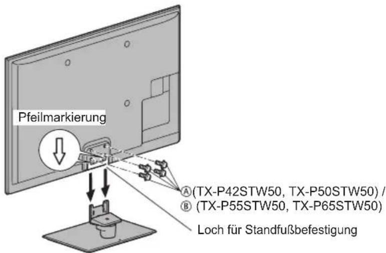 PANASONIC Viera TX-P50STW50 - ■ Befestigen des Fernsehers - 1