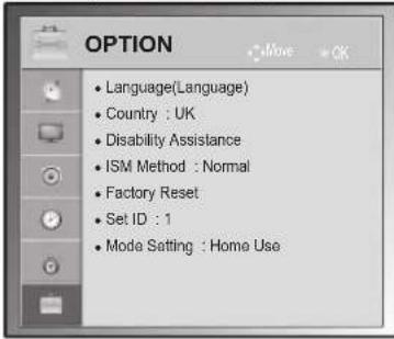 LG 37LK430A - OPTION settings - 1