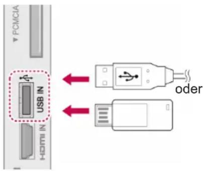 LG 32LV350U - Anschließen von USB-Speicherge-räten - 1