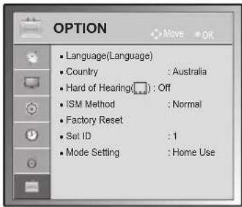 LG 26LV5510 - OPTION settings - 1