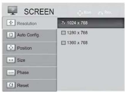 LG 26LK330A - Selecting Resolution - 3