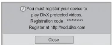 LG 26LK330A - DIVX REGISTRATION CODE - 5